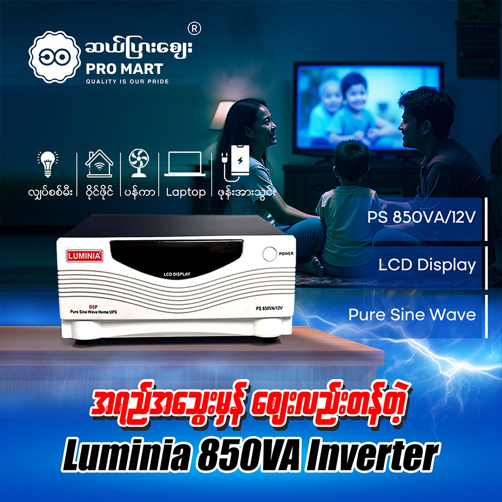 Luminia Pure Sinewave Inverter 850VA 12V PS-850