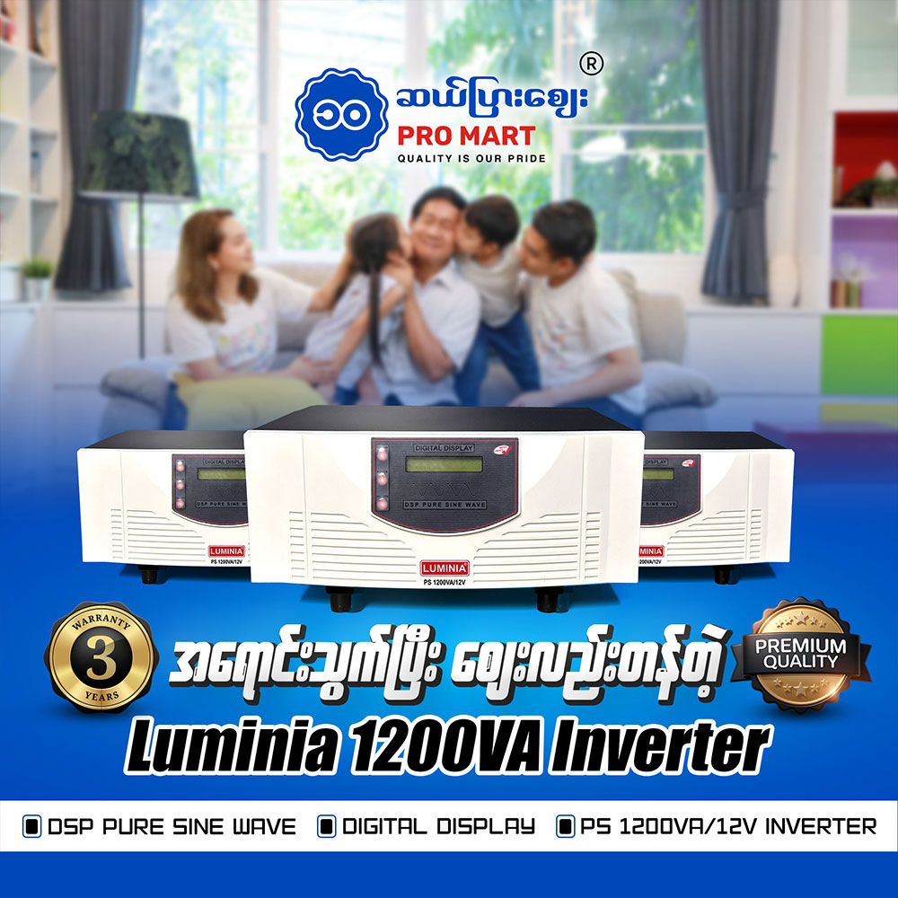 Luminia Pure Sinewave Inverter 1200VA 12V PS-1200