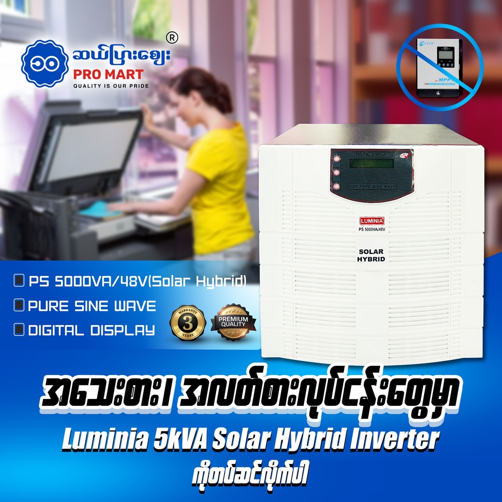 Luminia Hybrid Pure Sinewave Inverter 5KVA 48V PS-5000
