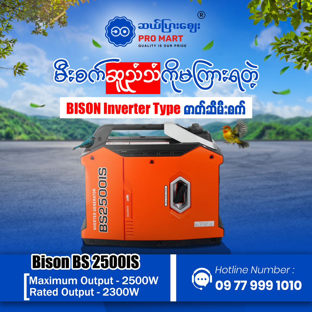 Bison Inverter Generator 2.3KW BS-2500IS
