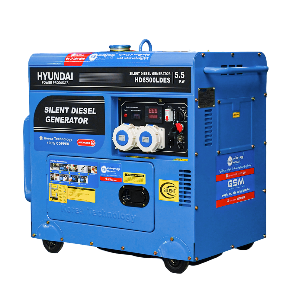 Hyundai Diesel Generator 5.5KW HD6500LDES